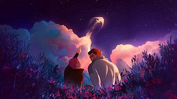 Two Hearts One Universe, father, son, sky, kid, clouds, star, artist, artwork, art, digital-art, ai HD wallpaper