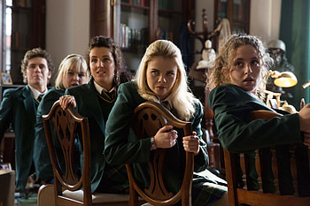 Derry Girls TV Series, Erin's hot water, Schoolyard bullying, Headmistress conflict HD wallpaper