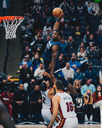 Anthony Edward's dunk, Timberwolves, Basketball HD phone wallpaper