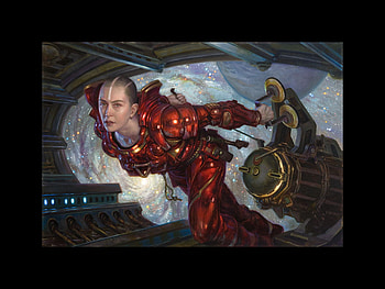 Mechanic, scifi, fantasy, space, female HD wallpaper
