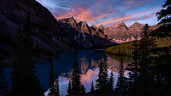 Landscape, Nature, Trees, Mountains, Lake HD wallpaper
