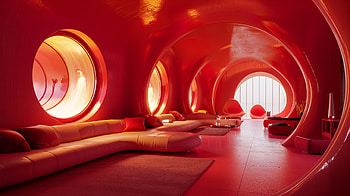 Red Aesthetic Interior Design -, interior design, red, red aesthetic, modern interior HD wallpaper