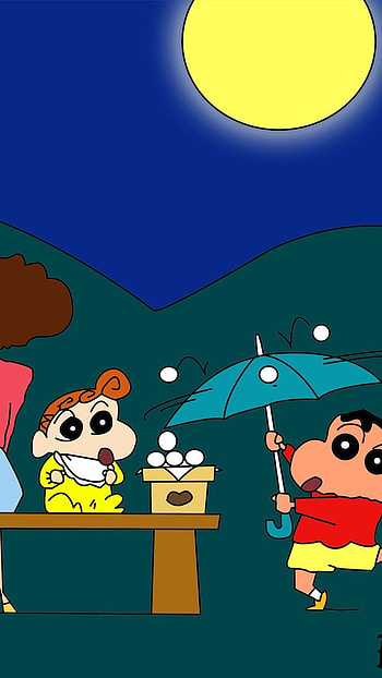 Shinchan Family, Night Theme, family picnic HD phone wallpaper