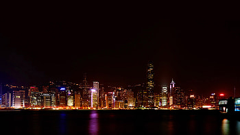 Hong Kong Skyline, Dark art, City at night, Skyline view HD wallpaper