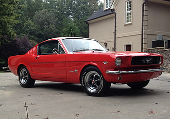 1965 Ford Mustang Fastback 289ci V8 4-Barrel 4-Speed C-Code, Car, 4-Barrel, C-Code, Red, 289ci, Fastback, 4-Speed, V8, Old-Timer, Mustang, Muscle, Ford HD wallpaper