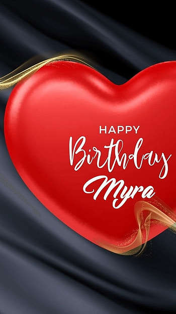 M Name, Myra, Heart, happy birtay HD phone wallpaper
