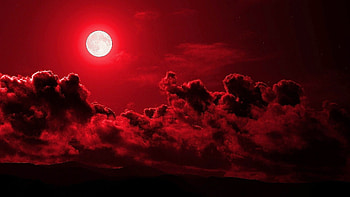 the other face of the moon, clouds, abstract, moon, red HD wallpaper