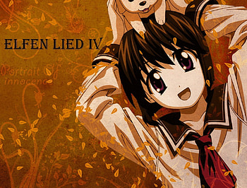 Elfen Lied with Brown background, cartoon, elfen lied, brown background, anime HD wallpaper