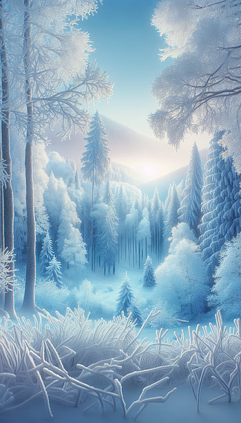 Enchanting Winter Forest, winter, forest, snow, sunrise HD phone wallpaper
