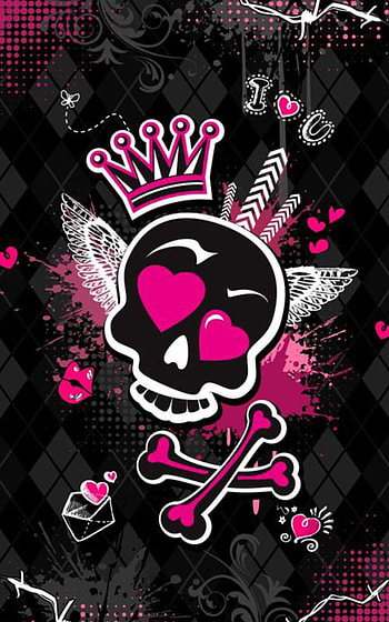 Skull, red, magenta HD phone wallpaper