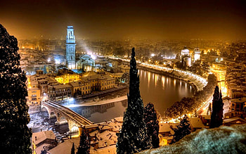 Winter City Background HD wallpaper