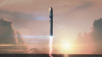 SpaceX, Big Falcon Rocket, Sky and clouds HD wallpaper