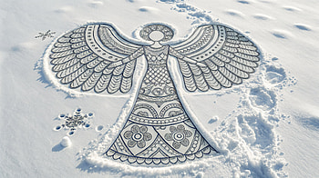 Delicate Snow Angel: An of Winter Beauty, snow angel, angel HD wallpaper