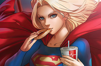Artwork, superhero, blonde and beautiful supergirl HD wallpaper