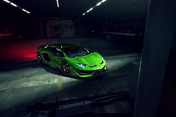 Lamborghini Aventador SVJ, green sportcar, 2019 HD wallpaper