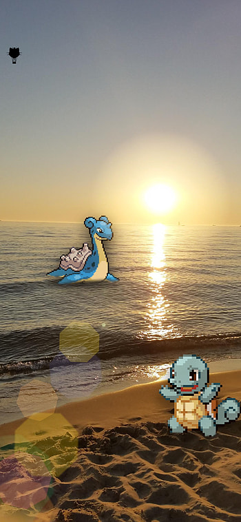 Pokemon Lapras, Beach, Type_water, Games, Squirtle, Sun, Waves, Sea HD phone wallpaper