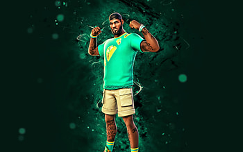 Taco Tuesday LeBron James, , turquoise neon lights, Fortnite Battle Royale, Fortnite characters, Taco Tuesday LeBron James Skin, Fortnite, Taco Tuesday LeBron James Fortnite HD wallpaper