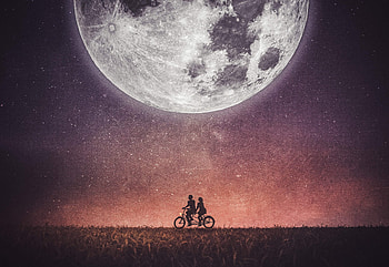 Couple On Cycle, couple, cycle, love, artist, artwork, digital-art, behance, moon HD wallpaper