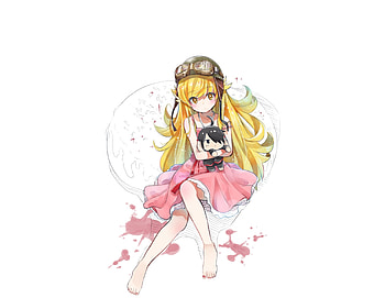 Cute, anime girl, artwork, Shinobu Oshino, Bakemonogatari HD wallpaper