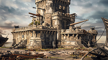 Majestic Fortified Tower - Ultra, Fortified Tower, castle, fortress, pirate, shipwreck HD wallpaper