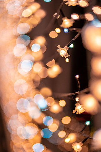Macro, Glare, Illumination, Garland, Bokeh, Boquet, Lighting, Illuminations HD phone wallpaper