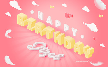 Happy Birtay Itzel, 3d Art, Birtay 3d Background, Itzel, Pink Background, Happy Itzel birtay, 3d Letters, Itzel Birtay, Creative Birtay Background HD wallpaper