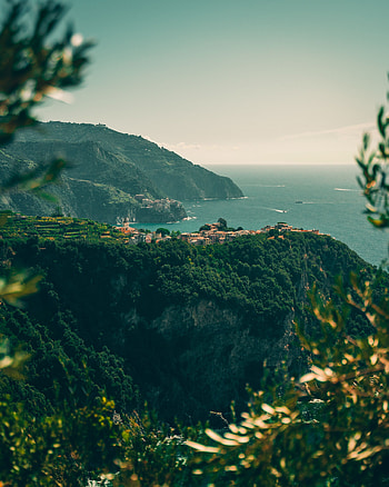 Landscape, Nature, Mountains, Sea, City, Coast HD phone wallpaper