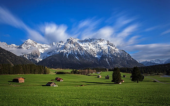 Alps, sky, nature, tree, mountain HD wallpaper