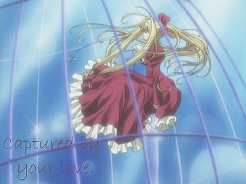 dert-San, blond, dn angel, cute, girl, sad, anime, dert, red, dna HD wallpaper