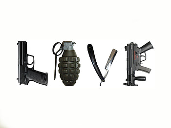 Love, automatic, razor, gun, grenade, machine pistol HD wallpaper