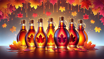 Autumn Glow: Maple Syrup Bottles, maple syrup, Autumn, leaf, bottle, fall decor HD wallpaper