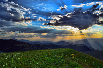 Turkey, horizon, landscape, sunlight through clouds, nature HD wallpaper