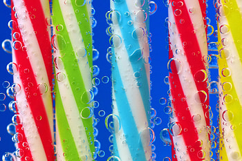 Drops, Macro, Multicolored, Motley, Close-Up, Straw, Straws HD wallpaper