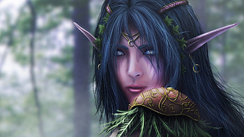 Night elf, Warcraft adventure, Mesmerizing , Anime-inspired beauty HD wallpaper