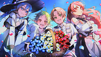Mushoku Tensei, Rudeus Greyrat, Eris Boreas Greyrat, Sylphiette (Mushoku Tensei: Jobless Reincarnation), Roxy Migurdia, Anime, Mushoku Tensei: Jobless Reincarnation HD wallpaper