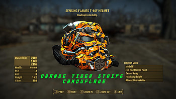 T-60 Power Armor Orange Tiger Stripe Camo By Radulykan HD wallpaper