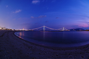 Cities, Night, Beach, City, Bridge, Bay HD wallpaper