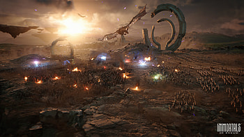 Epic Immortals of Aveum Battlefield, video game, Immortals of Aveum, fantasy, battle, dragon HD wallpaper