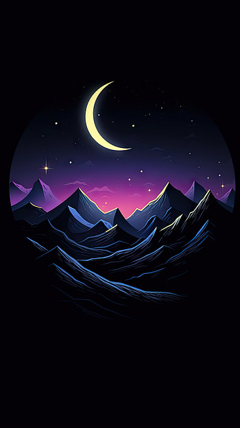 Colorful Dark Mountain, colorful, dark, black, nature, mountain, dark nature HD phone wallpaper