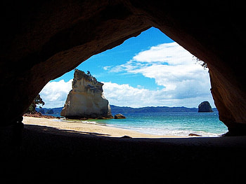 Cathedral_Cove, new-zealand, cool, cathedral-cove HD wallpaper
