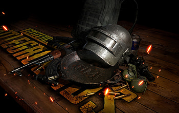 PUBG, weapons, helmet, video game, 2018 HD wallpaper