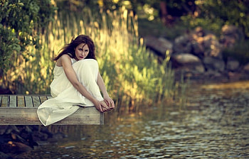 lady, model, sitting, beauty HD wallpaper