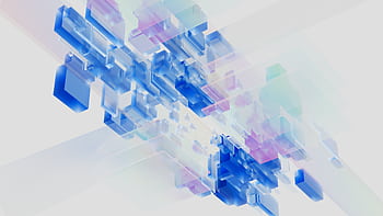 Abstract 3D render of blue and pink digital blocks. Perfect for technology-themed content. HD wallpaper