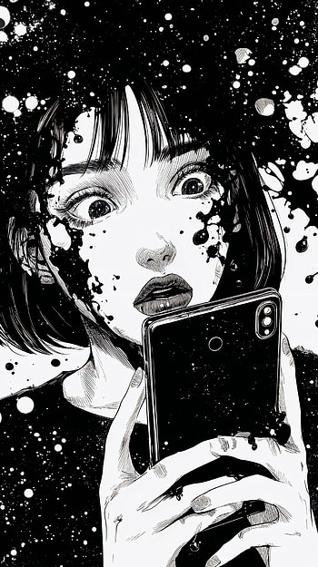 Screenbound Sorrow | Pixel Hollow | Scrolling Into Dark | -Tethered Blues | Digital Drown, depression, addiction, mental health, girl, smart HD phone wallpaper