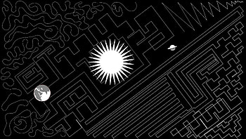 Space Sun Planet Digital Lines , dark, black, artist, artwork, digital-art HD wallpaper