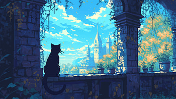 Cat - Pixel Art, cat, AI Art, pixel art, Black Cat HD wallpaper