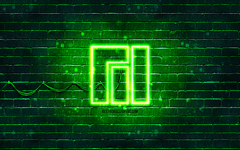 Manjaro green logo, green brickwall, , Manjaro new logo, Linux, Manjaro neon logo, Manjaro logo, Manjaro HD wallpaper