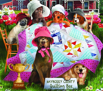 :), funny, pink, art, dog, quilt, caine HD wallpaper
