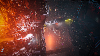 Futuristic City The Ascent HD wallpaper