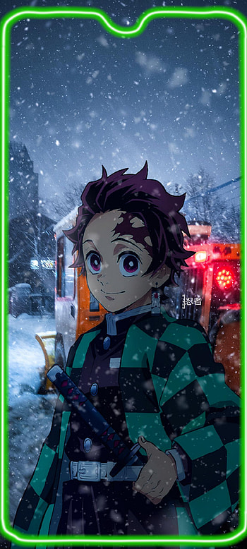Tanjiro, Anime, Green HD phone wallpaper